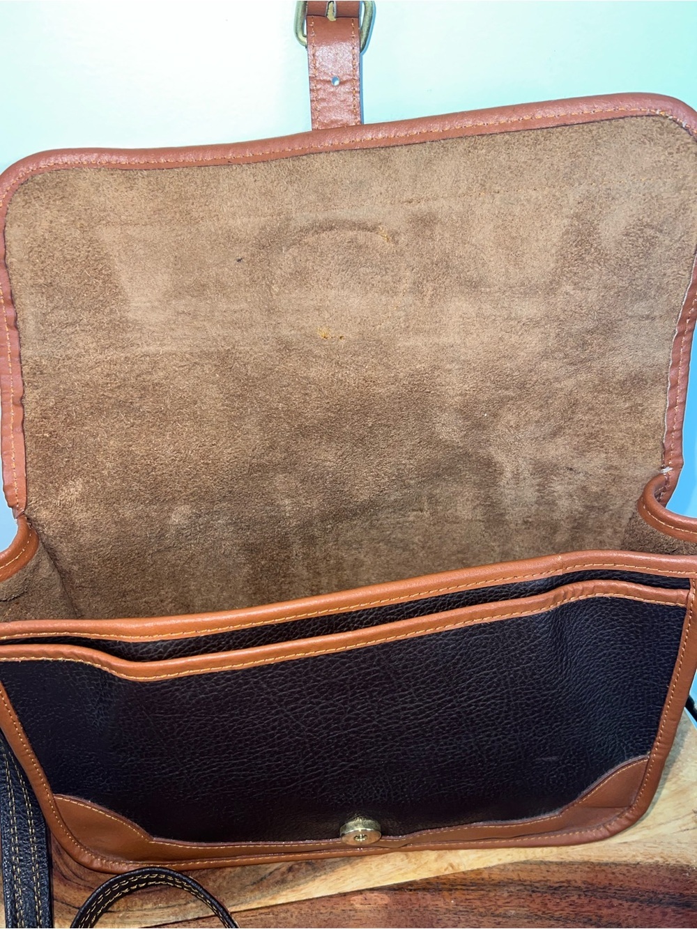 Dooney & Bourke All Weather Leather AWL Crossbody Bag USA Brown VINTAGE - Picture 5 of 16
